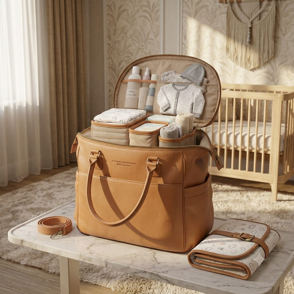 1782697086051 حقيبة يد للولادة واسعة وعصرية (Elegant Diaper Tote Bag) - الصورة 1