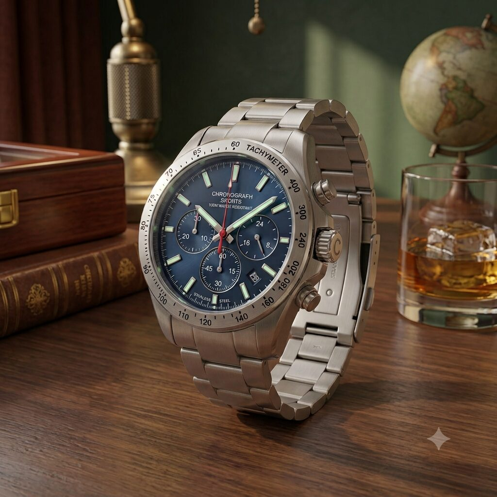 1782697394431 ساعة سبورت كاجوال معدنية (Chronograph Sports Watch) - الصورة 1