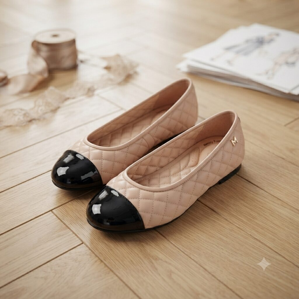 1783027791697 باليرينا كلاسيكية بجلد مبطن (Quilted Flats) - الصورة 1