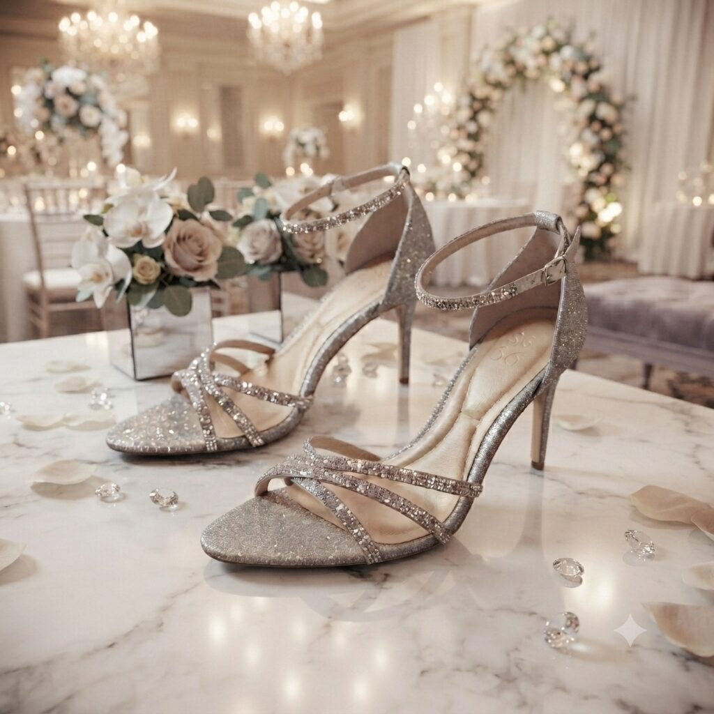 1783029761139 صندل سهرة براق (Glittery Strappy Sandals) - الصورة 1