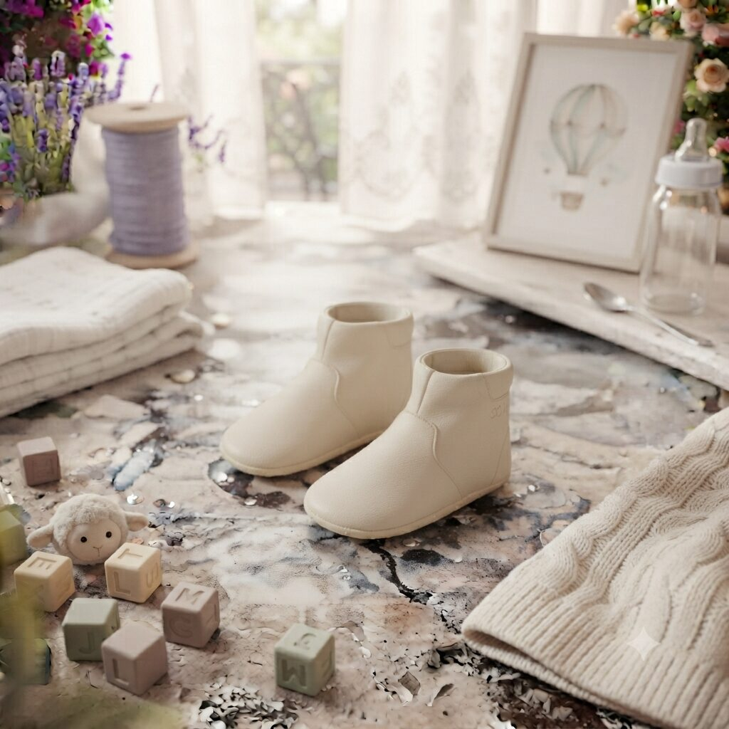 1783046056862 حذاء بيبي جلدي داعم (Supportive Baby Booties) - الصورة 1